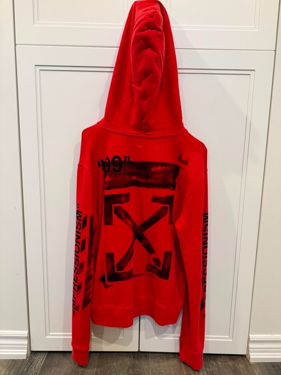 Off-White Other - OFF-WHITE Diag Stencil Hoodie Red/Black